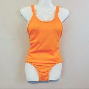 PROSPIRIT Women's Vintage Vibe Orange One-Piece Swimsuit NWOT Sz-7,8